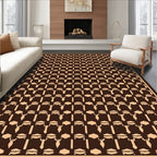 Brown Beige Geometric Pattern Rug