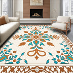 Ornate Floral Medallion Pattern Area Rug