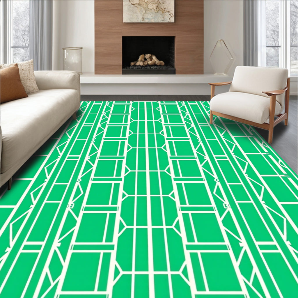 Modern Geometric Lattice Design Rug