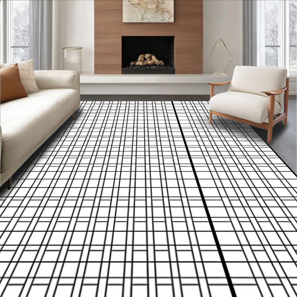 Classic Grid Pattern Design Rug