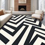 Abstract Interlocking Geometric Pattern Rug