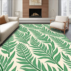 Emerald Green Fern Frond Lattice Rug