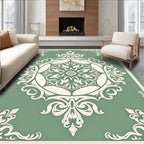 Elegant Damask Floral Medallion Rug