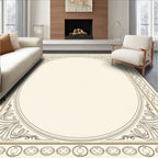 Vintage Oval Border Floral Design Rug