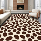 Abstract Brown Oval Pattern Rug