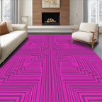 Bold Geometric Maze Pattern Rug