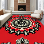 Bold Floral Sunburst Mandala Design Rug