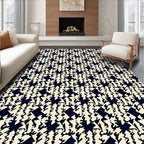 Classic Houndstooth Geometric Pattern Rug