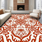 Elegant Red Floral Intricate Pattern Rug