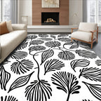 Organic Swirl Leaf Pattern Rug
