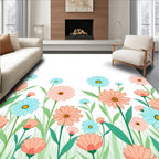 Spring Meadow Floral Pattern Rug