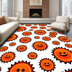 Happy Sun Faces Pattern Rug