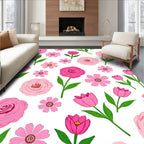 Pink Floral Pattern Rug