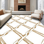 Gold Outline Diamond Pattern Rug