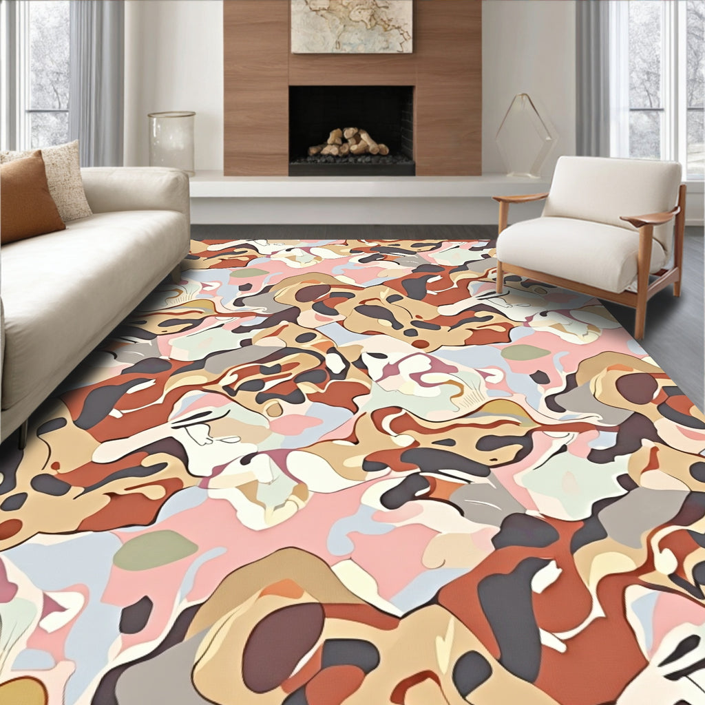 Abstract Organic Flowing Modern Design Rug