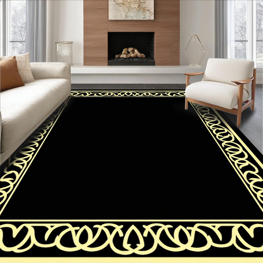 Classic Interlocking Rope Border Design Rug