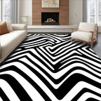 Bold Black And White Animal Print Rug