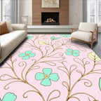 Pastel Floral Vine Pattern Rug