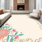 Floral Scrollwork Inspired Vintage Design Rug