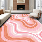 Abstract Swirling Pastel Lines Rug