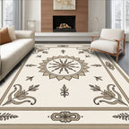 Classic Floral Medallion Beige Pattern Rug
