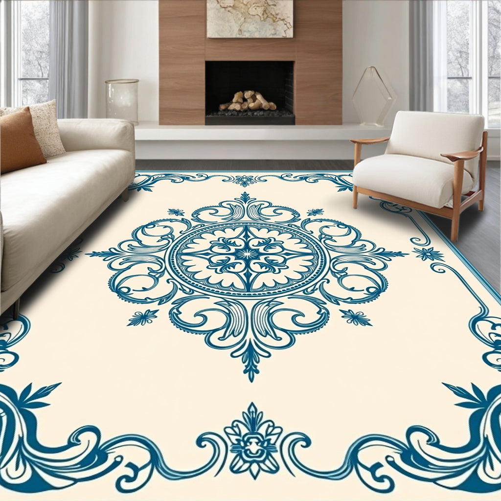 Ornate Floral Medallion Pattern Rug