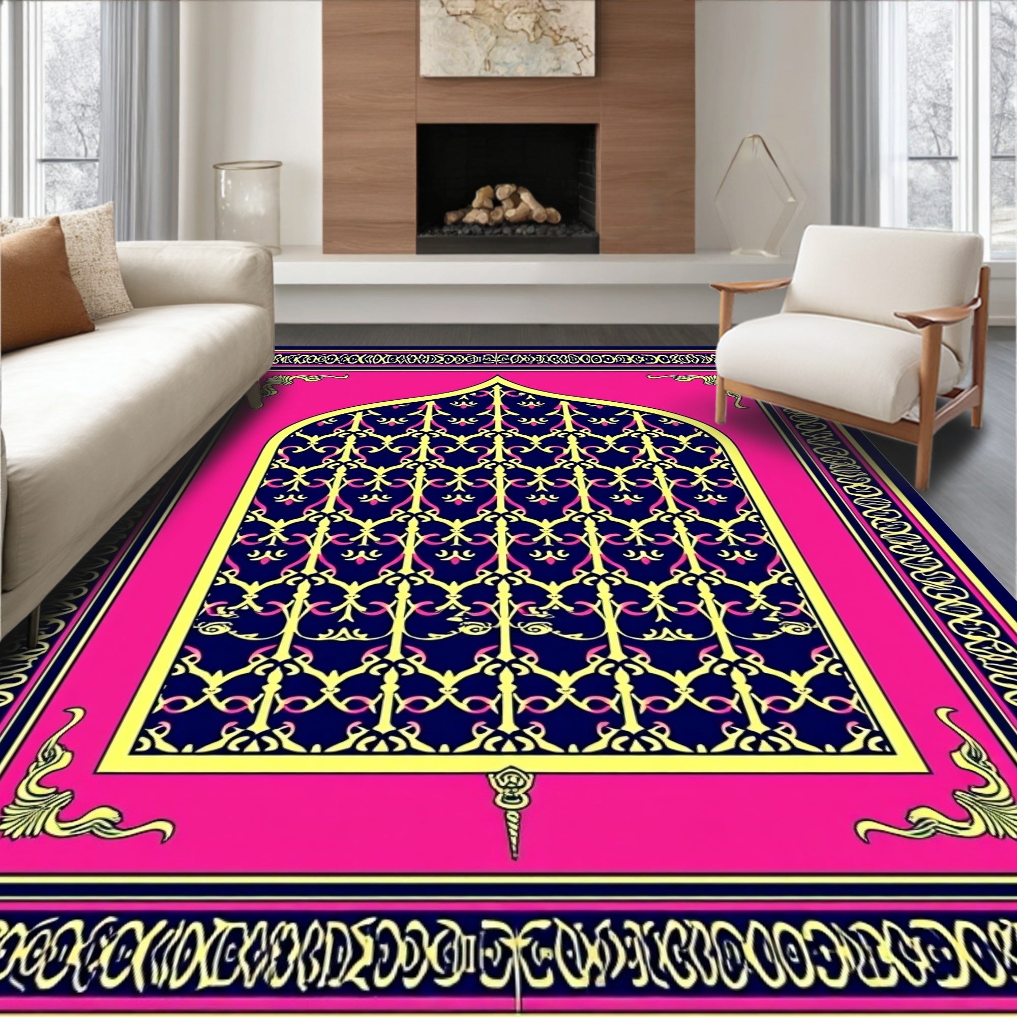 Ornate Arch Geometric Pattern Rug