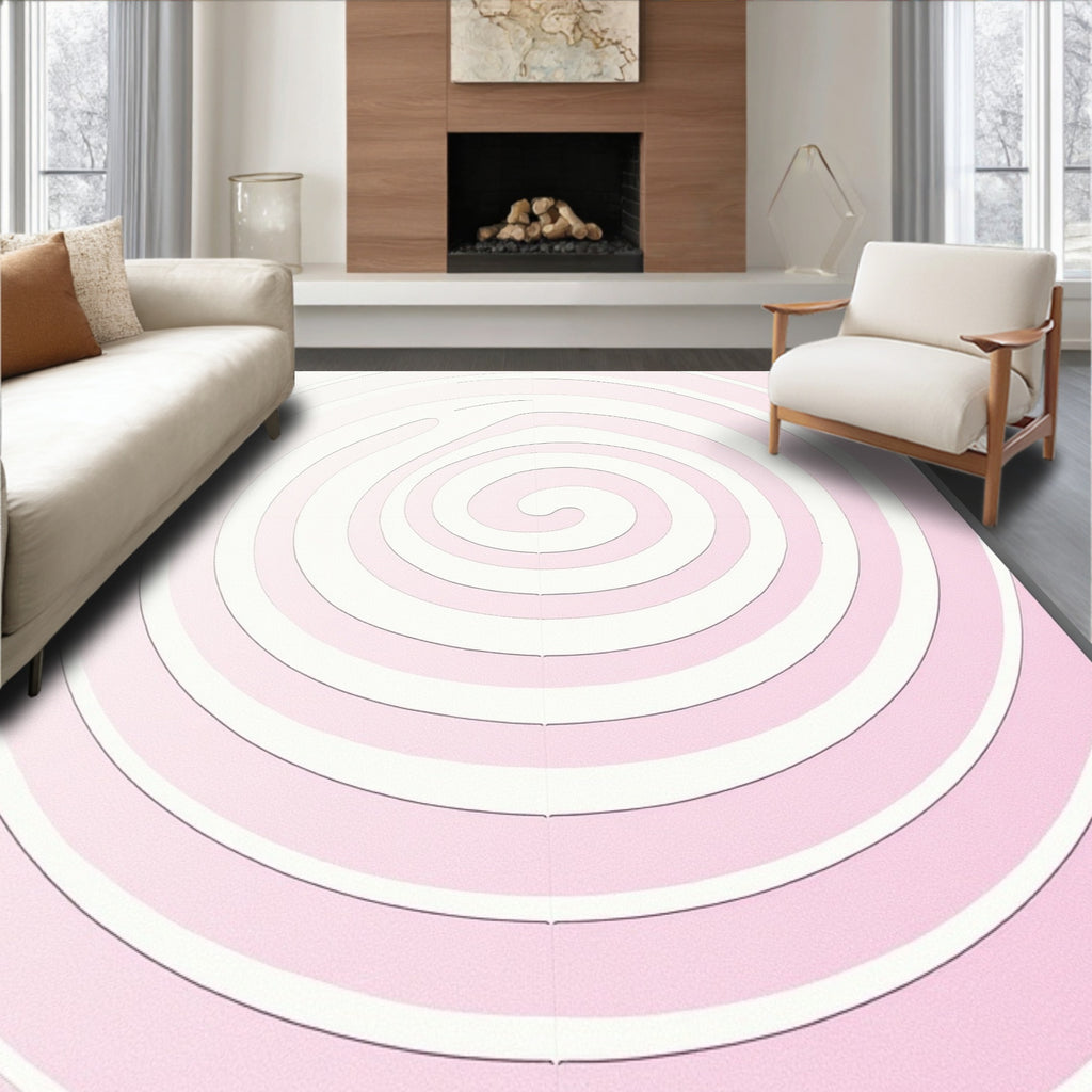 Pastel Pink Swirl Pattern Rug