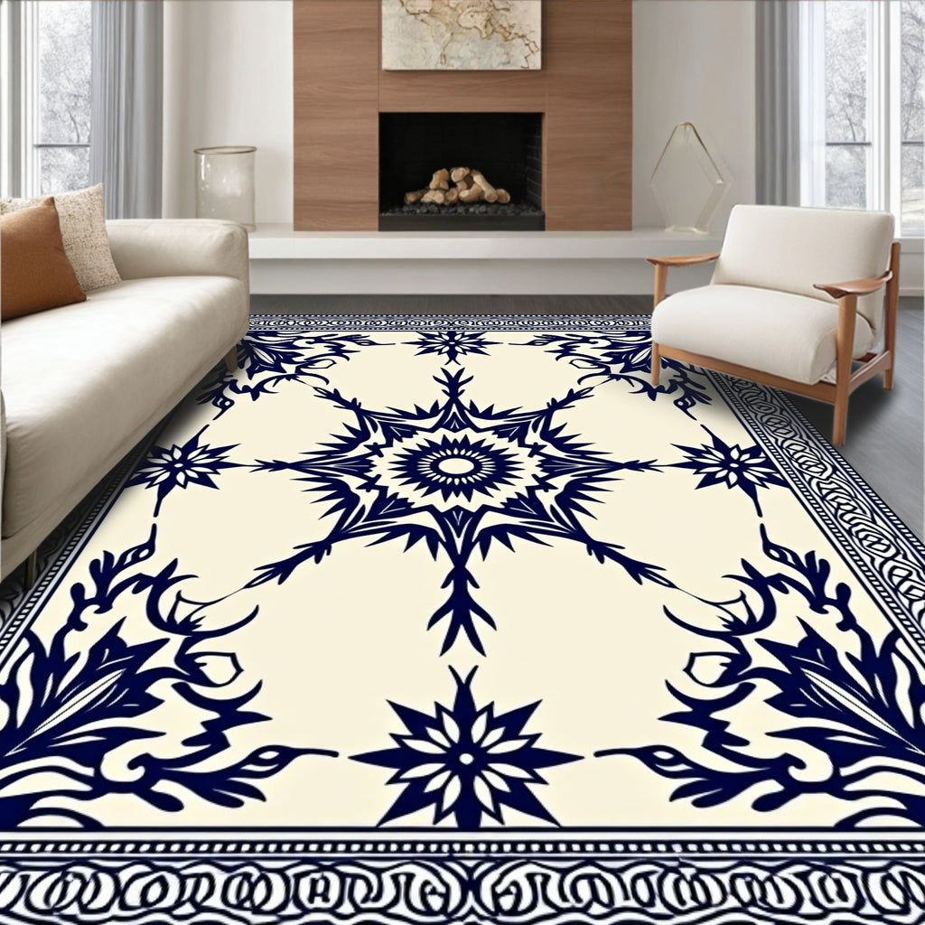 Intricate Floral And Starburst Medallion Rug