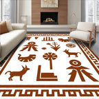 Tribal Symbols Geometric Border Rug