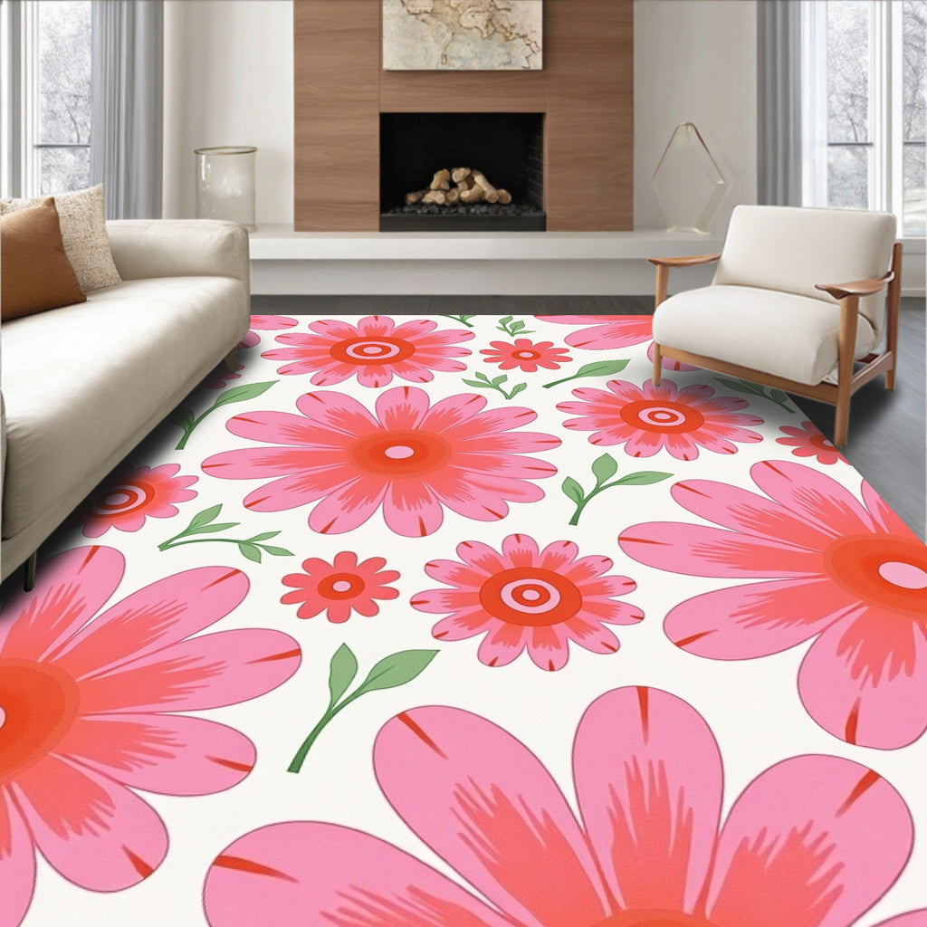 Retro Flower Garden Cream Rug