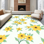 Yellow Floral Arrangement Pattern Rug