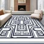 Monochromatic Geometric Garden Landscape Rug