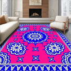 Vibrant Geometric Floral Mandala Design Rug