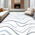 Subtle Grey Wavy Line Design Rug