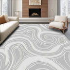 Monochrome Swirl Abstract Pattern Rug