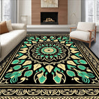 Intricate Floral Mandala Patterned Rug