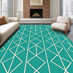 Teal Geometric Abstract Design Rug