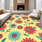 Retro Floral Garden Delight Rug
