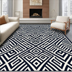 Bold Geometric Maze Pattern Rug