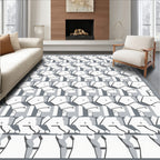 Monochromatic Geometric Architectural Pattern Rug