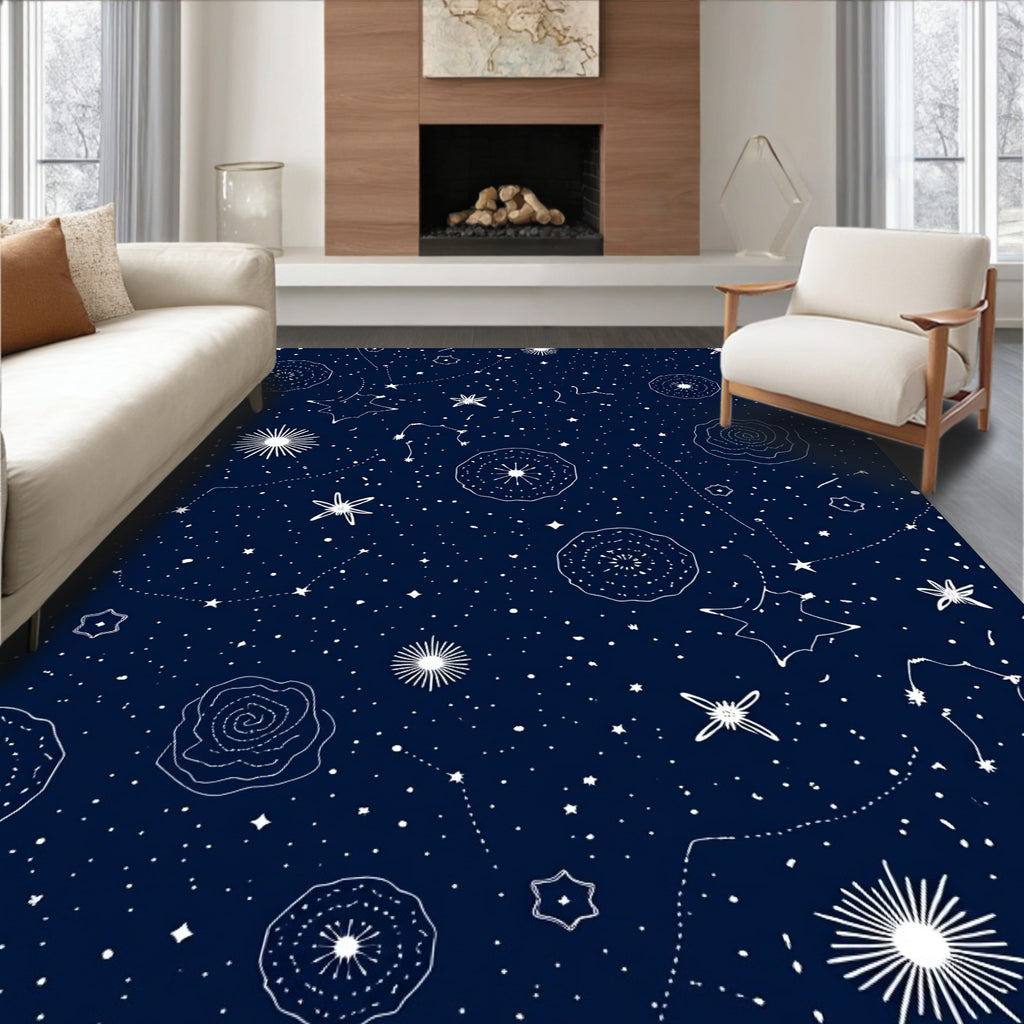 Celestial Star and Mandala Pattern Rug