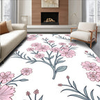 Pink Petal Branch Pattern Rug