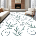 Green Fir Twig Swirls Rug