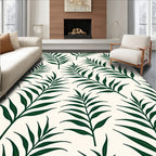 Dark Green Leaf Pattern Design Rug