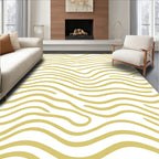 Gold Wavy Stripe Pattern Rug