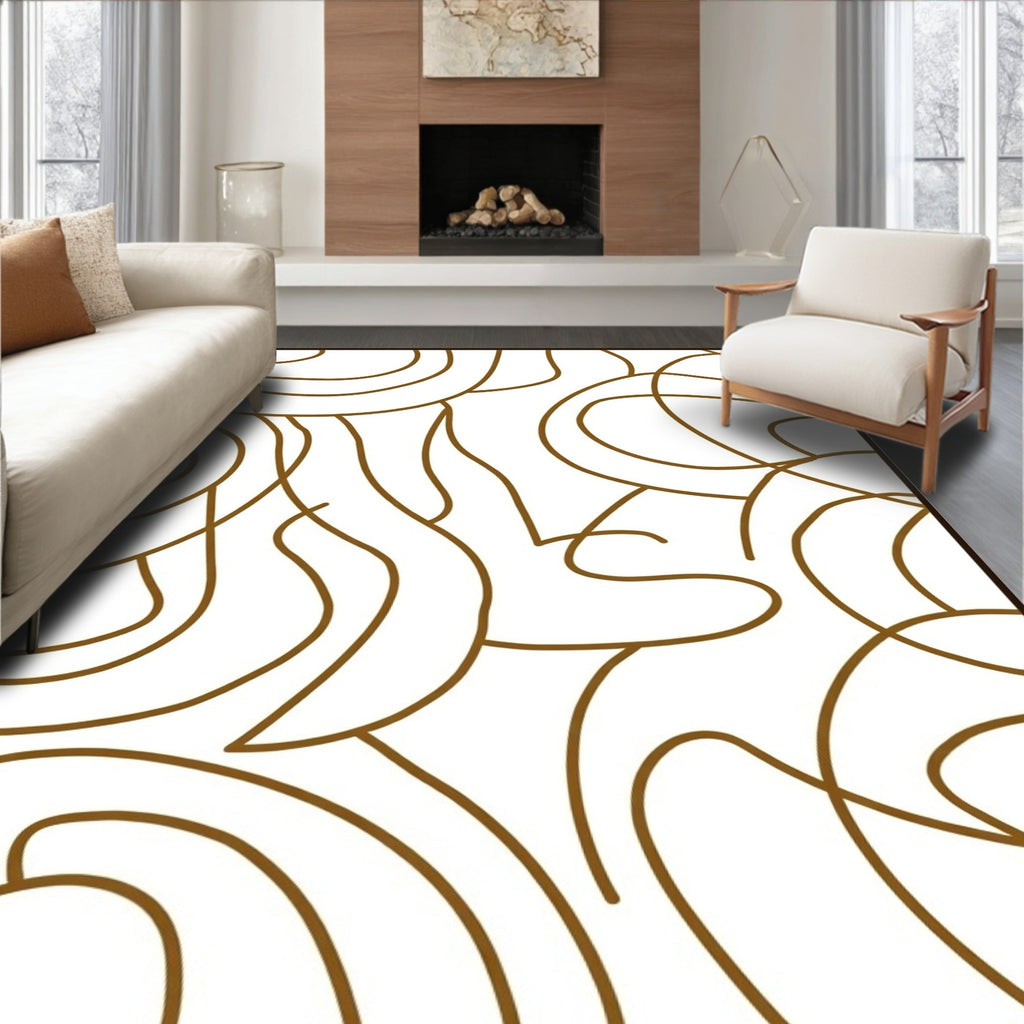 Abstract Curvy Swirl Pattern Rug