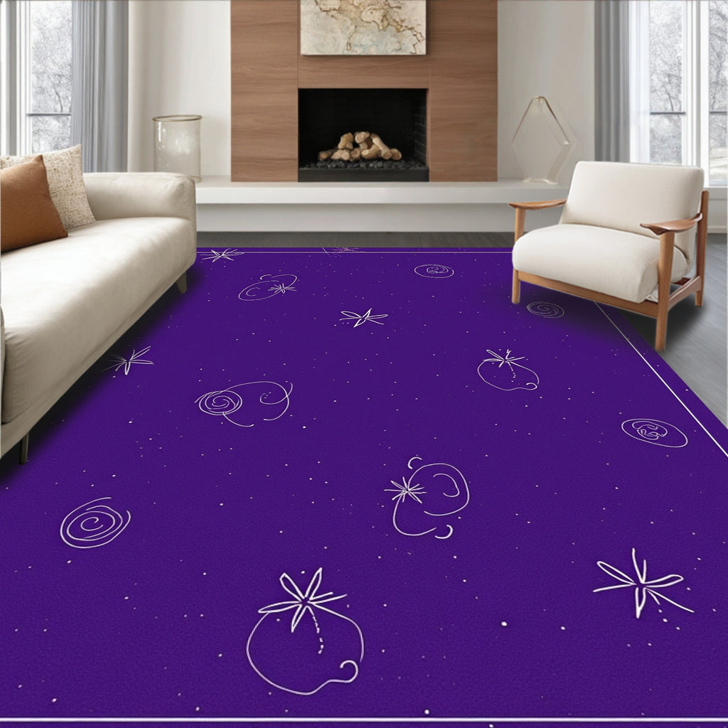 Whimsical Star Swirl Pattern Rug