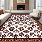 Elaborate Floral Dark Red Gold Rug