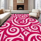 Crimson Swirling Pattern Design Rug